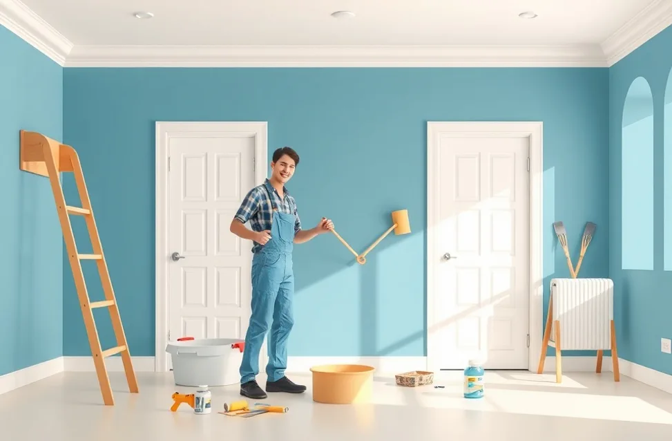 Intérieur rénové après travaux de peinture à Goussainville