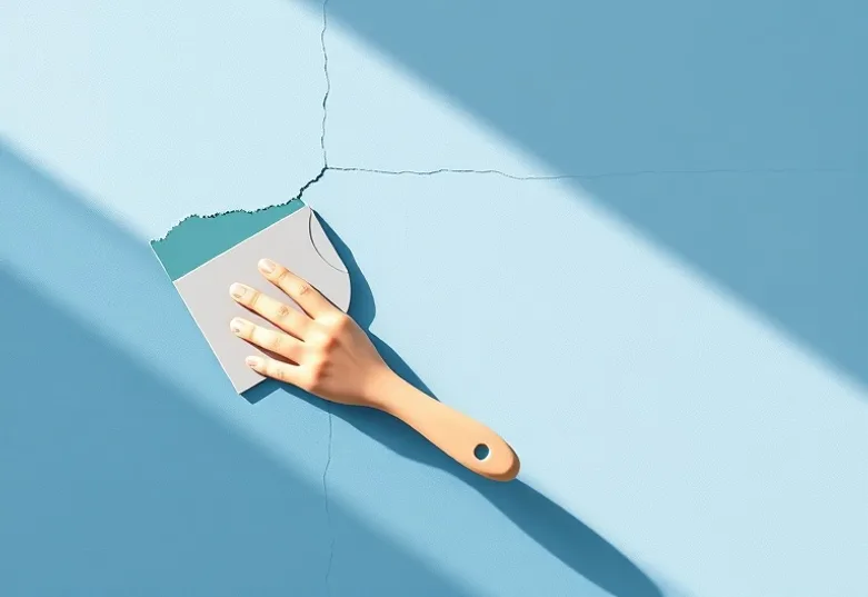 Ponçage et rebouchage des fissures avant mise en peinture